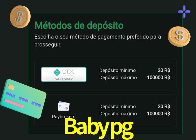 O cassino Babypg oferece uma grande variedade de métodos de pagamento